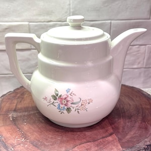 Vintage Hall Pottery Drip O Lator Ceramic Coffee Pot Floral Enterprise Massillon Ohio 1940s