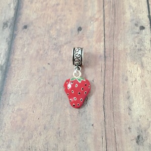 Strawberry pendant (1 piece) - strawberry jewelry, fruit jewelry, food jewelry, strawberry gift, fruit pendant, food pendant, fruit gift
