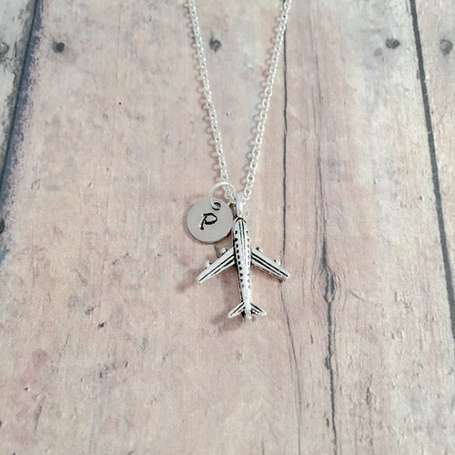 Pilot Gift Airplane Jewelry Flight Attendant Necklace Etsy