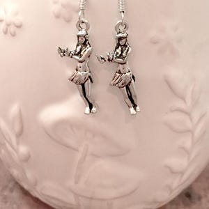 Hula dancer earrings - hula dancer jewelry, ocean earrings, beach earrings, hula dancer gift, Hawaii earrings, beach jewelry