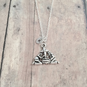 Nativity scene initial necklace - Nativity jewelry, Christmas jewelry, holiday jewelry, Nativity necklace, Christmas necklace, Nativity gift