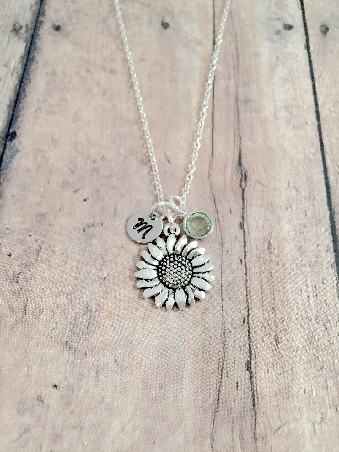 Sunflower Initial Necklace: Garden Jewelry, Flower Necklace - Etsy