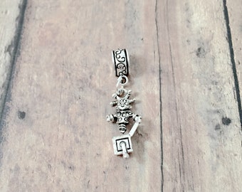 Jack in the box pendant (1 piece) - silver Jack in the box charm, toy charm, Jack in the box gift, toy pendant, children's charm