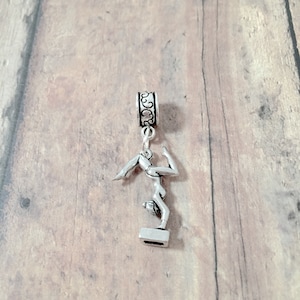 Gymnast pendant (1 piece) - gymnast jewelry, gymnastics jewelry, tumbling charm, gymnastics pendant, gymnast gift, tumbler pendant