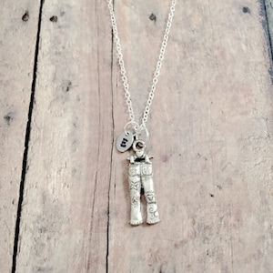 Jeans initial necklace - jeans jewelry, pants jewelry, clothing jewelry, blue jeans necklace, pants necklace, clothing necklace, jeans gift