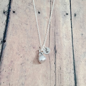 Pear initial necklace - pear jewelry, fruit jewelry, food jewelry, pear necklace, fruit necklace, food necklace, pear gift, fruit gift