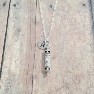 Bat mitzvah jewelry Torah jewelry Judaic necklace Torah initial necklace religious jewelry Torah gift Torah necklace Jewish jewelry