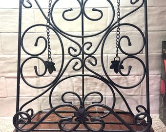 Vintage Longaberger Wrought Iron Cookbook Stand Folding Recipe Holder Kitchen Display