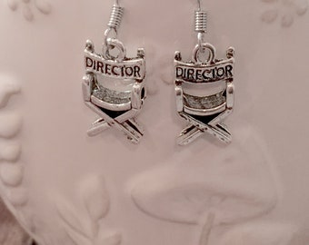 Director's chair earrings - director's chair jewelry, theater jewelry, movie jewelry, director earrings, theater earrings