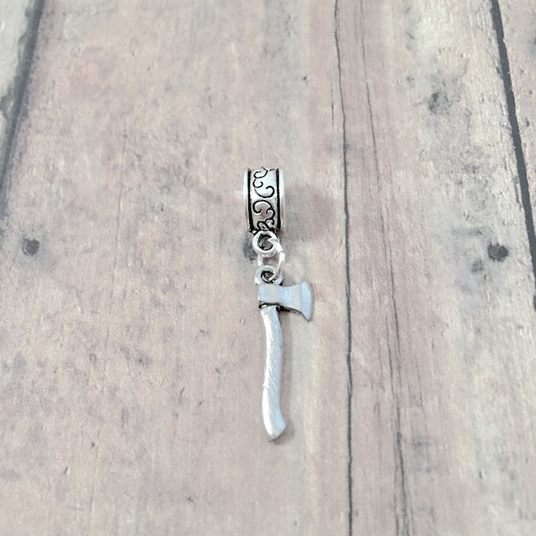 Axe pendant (1 piece) - silver axe charm, hatchet charm, lumberjack charm, ax charm, hatchet pendant, lumberjack pendant, axe gift, ax gift