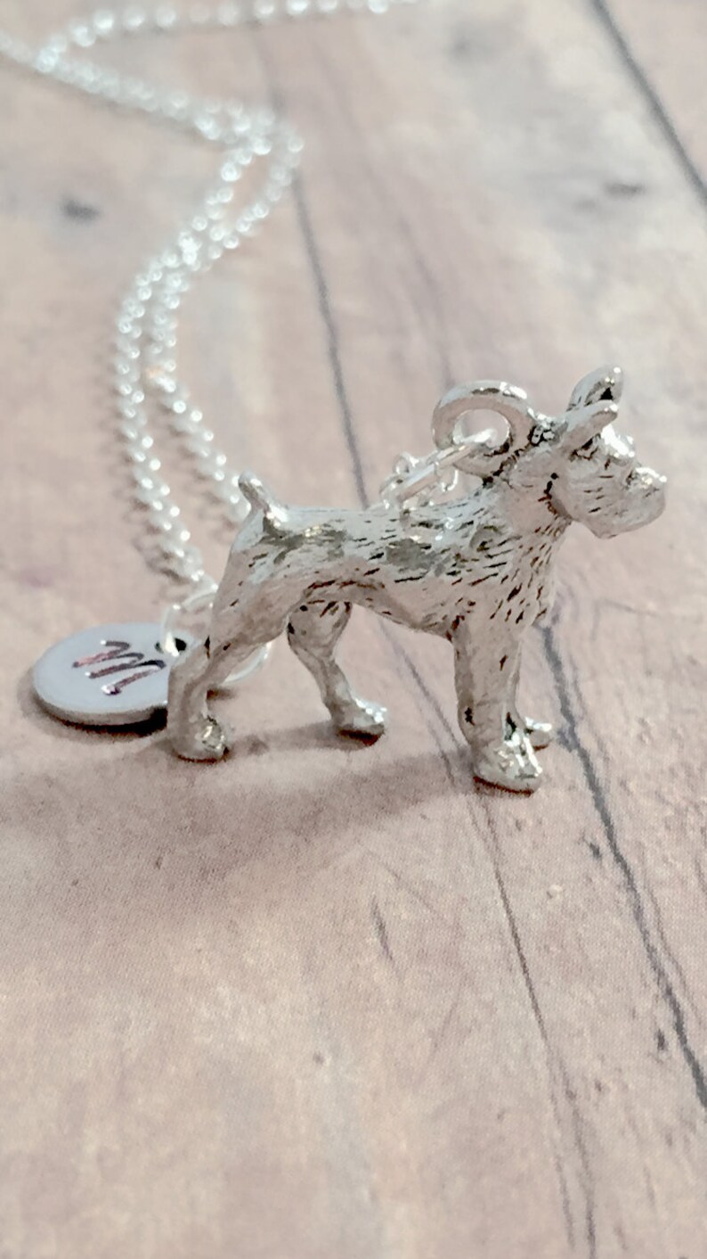 Boxer Dog Initial Necklace Boxer Jewelry Dog Breed Jewelry Etsy
