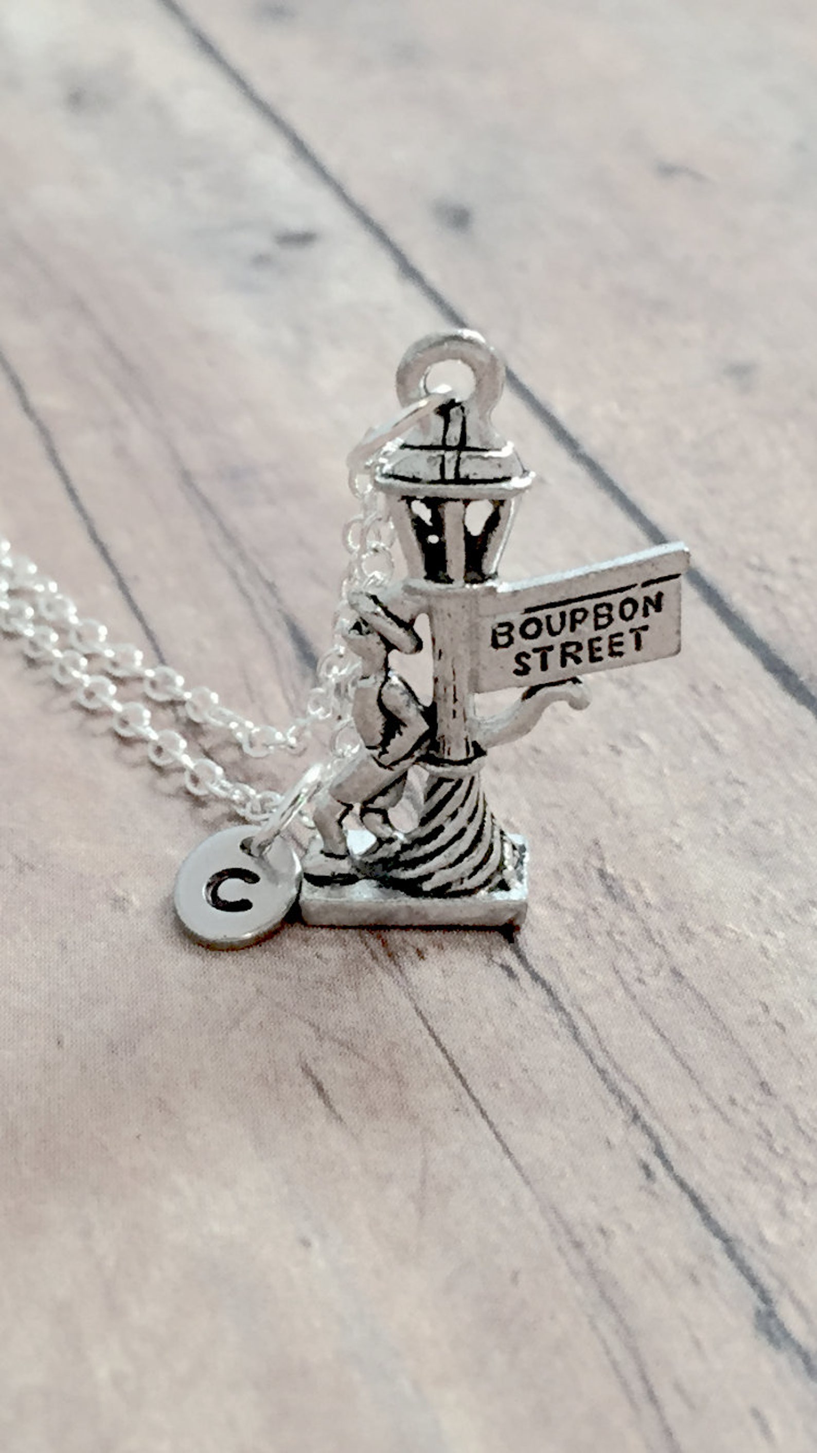 New Orleans Initial Necklace New Orleans Jewelry Bourbon Etsy UK