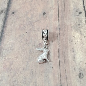 Bunny pendant (1 piece) - bunny jewelry, rabbit jewelry, animal jewelry, bunny gift, rabbit gift, woodland pendant, Easter jewelry