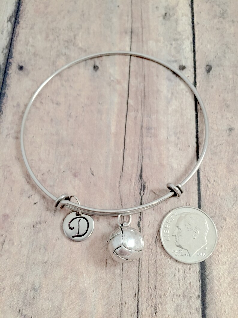Water Polo Initial Bangle Water Polo Jewelry Water Sports Etsy