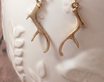 Antler earrings - antler jewelry, woodland earrings, antler gift, deer jewelry, deer hunting jewelry