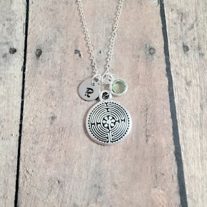 Labyrinth 925 Sterling Silver Charm | Dainty Necklace