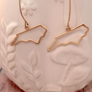 North Carolina earrings - North Carolina jewelry, state jewelry, North Carolina gift, USA earrings, state gift, US state earrings