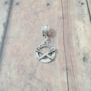 Lacrosse pendant (1 piece) - lacrosse jewelry, sports jewelry, lacrosse gift, sports pendant, lacrosse team jewelry, sports gift