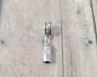 Pill Bottle Pendant: Pharmacist Jewelry, RX Charm