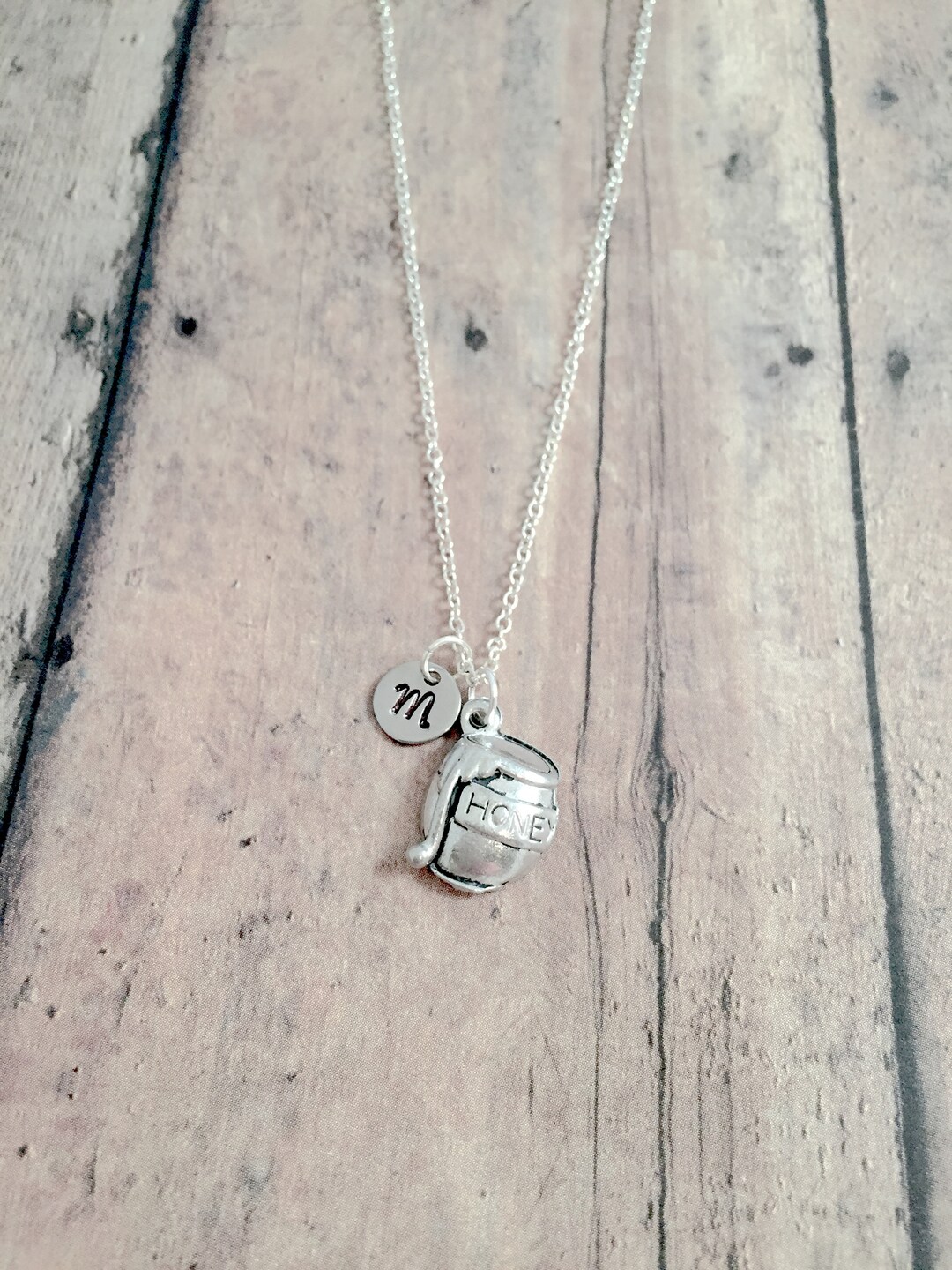 Honey Pot Initial Necklace Honey Pot Jewelry, Honey Jewelry, Beekeeper