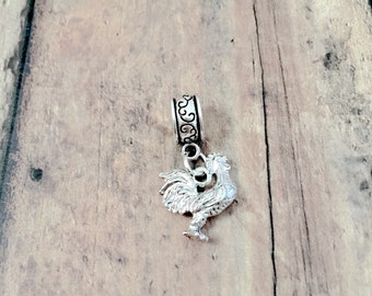 Rooster Pendant: Bird Jewelry, Farm Charm