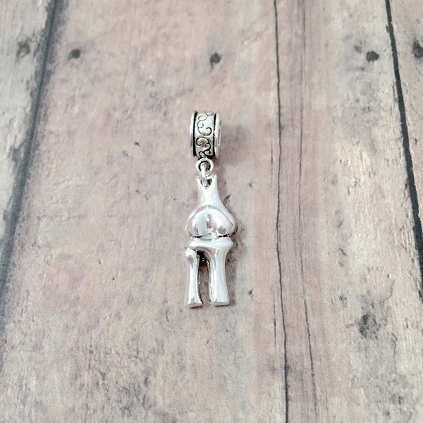 Knee joint pendant (1 piece) - silver knee charm, joint charm, medical charm, knee gift, orthopedic charm, joint pendant, knee jewelry