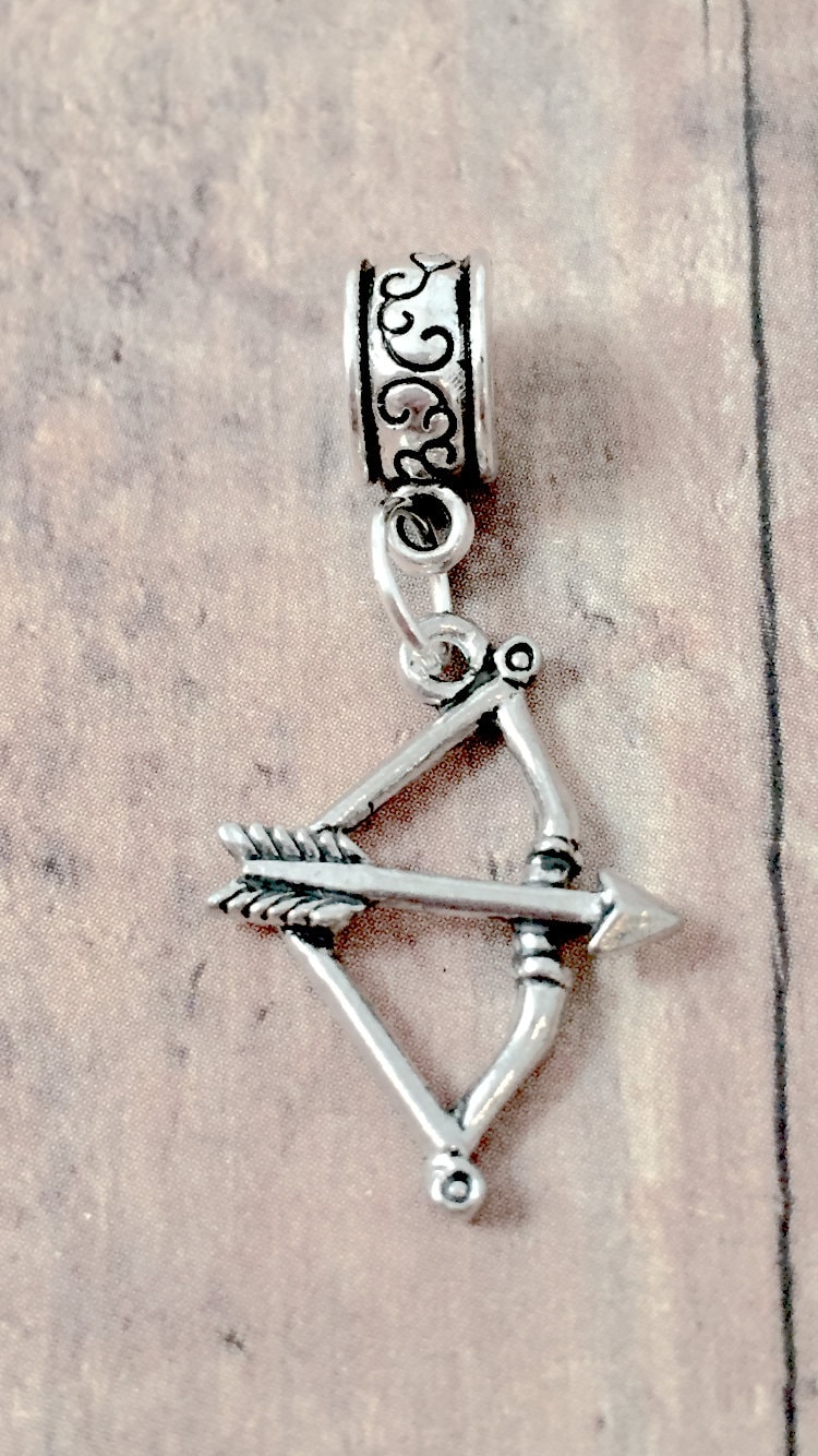 BULK 40 Silver Bow and Arrow Charm Pendant 27x25mm by TIJC SP0865B