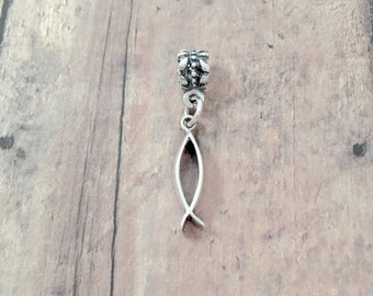Ichthus pendant (sterling silver) - silver Ichthus pendant, Christian pendant, fish jewelry, Ichthus gift, Christian jewelry, religious gift