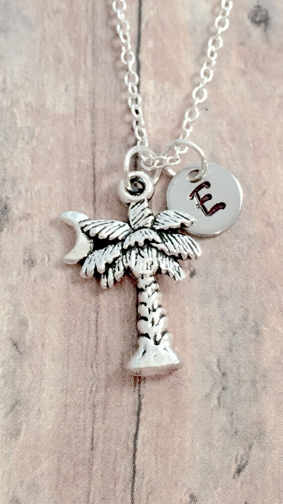 Palmetto Tree Initial Necklace Palmetto 