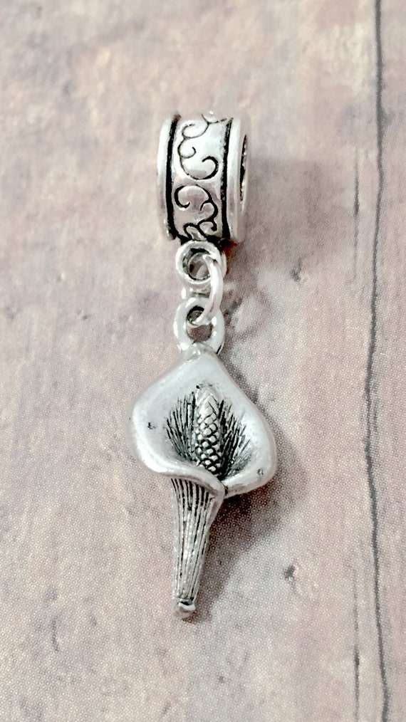 Calla Lily Pendant 1 Piece Silver Calla Lily Flower Charm Calla