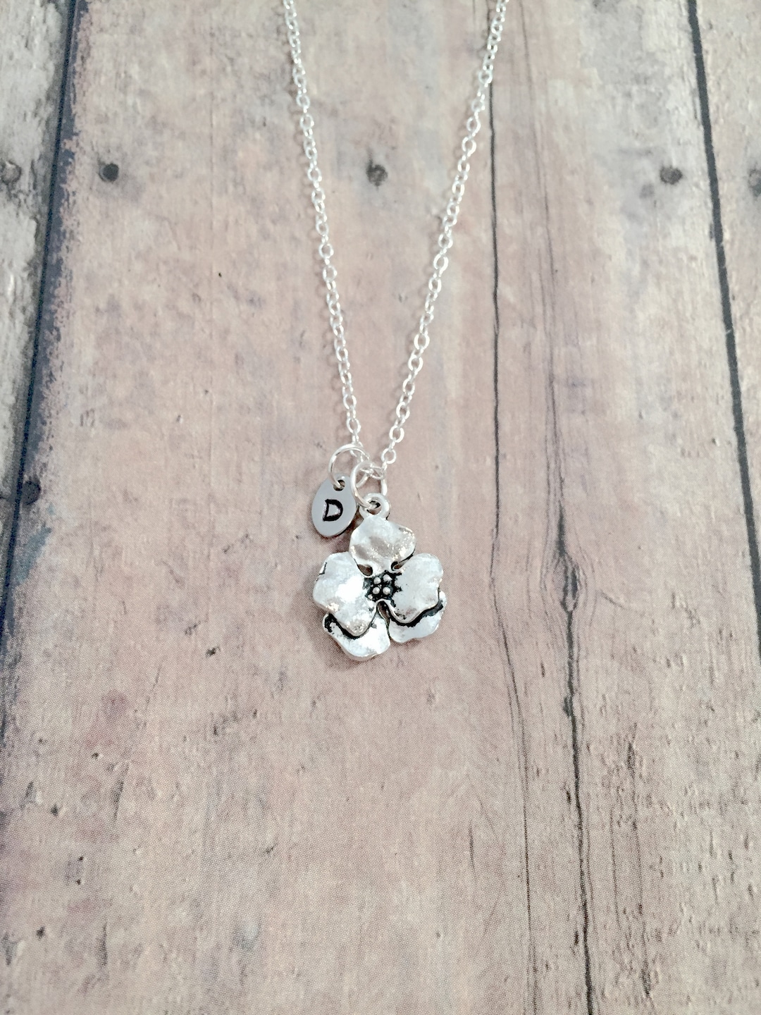 Pansy Initial Necklace Pansy Jewelry, Nature Jewelry, Flower Jewelry