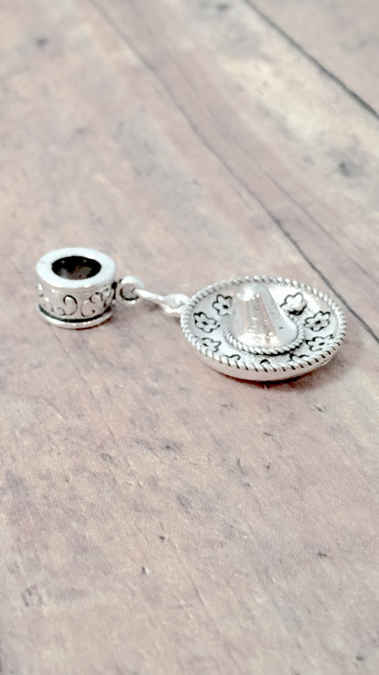 Sombrero Pendant (1 Piece) - Silver Sombrero Charm, Mexico Sombrero Pendant (1 Piece) - Silver Sombrero Charm, Mexico