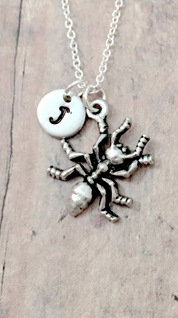 ant motif design necklace　y2k archive　蟻 Ant Initial Necklace - Ant Jewelry, Insect Jewelry, Bug