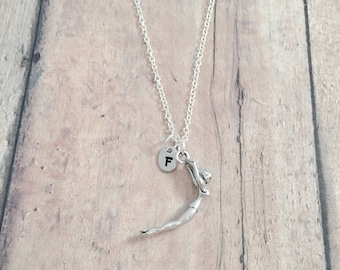 Diver initial necklace - diver jewelry, swimming jewelry, high dive jewelry, diver necklace, diving necklace, diver gift, high dive gift