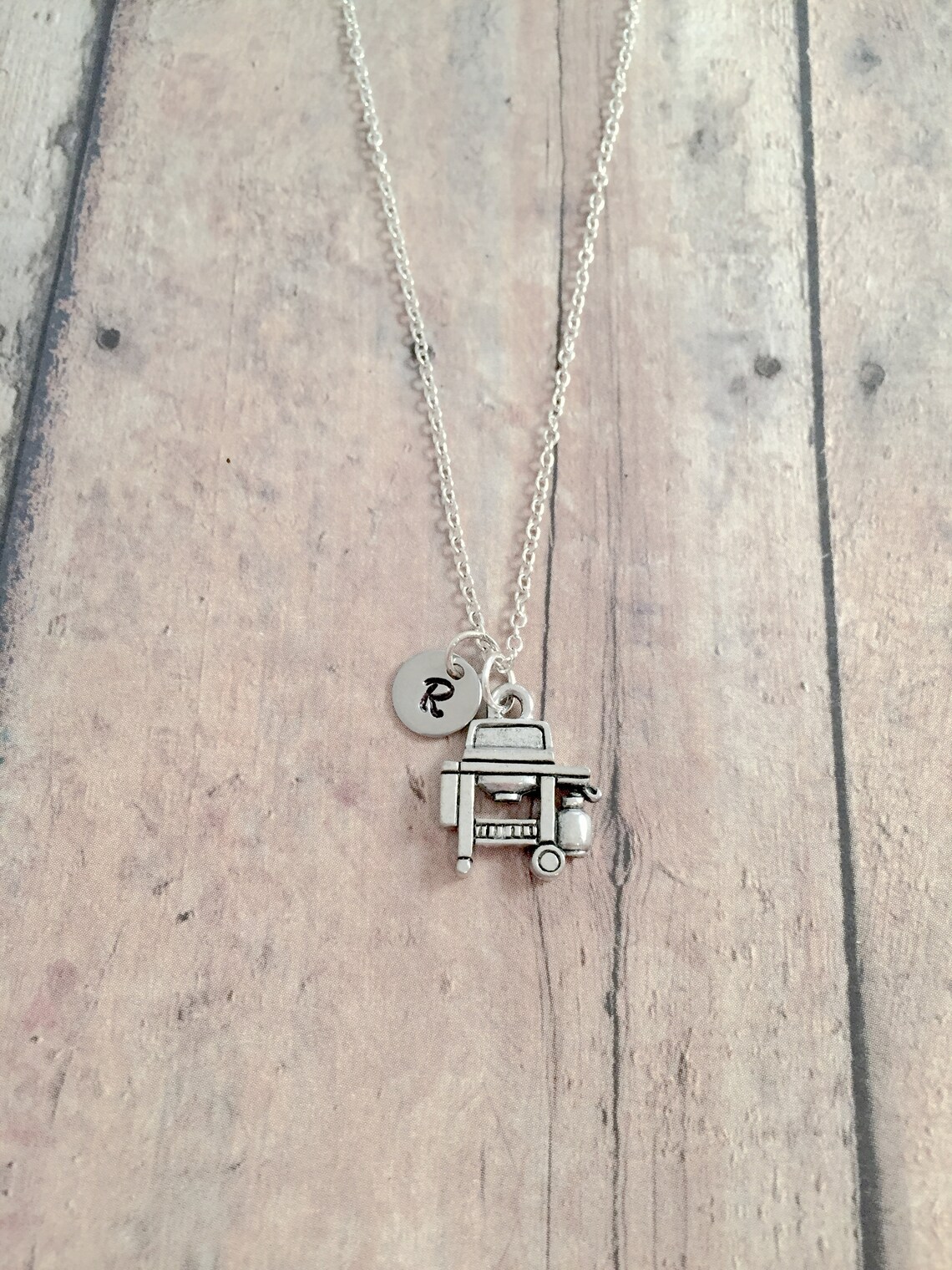 BBQ Grill Initial Necklace Grill Jewelry BBQ Jewelry Etsy