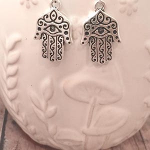 Hamsa Hand Earrings: Religious Jewelry, Hand of Fatima Gift