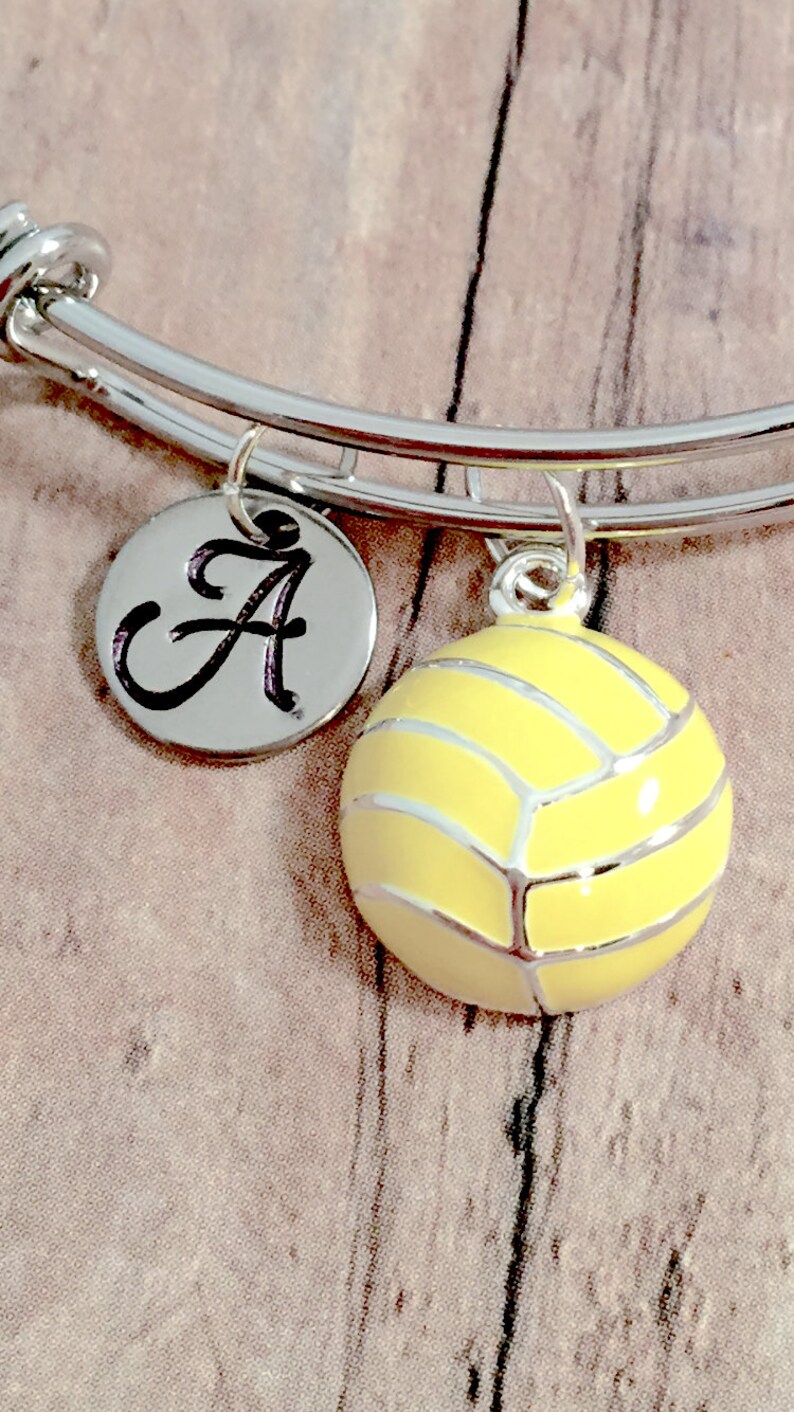 Water Polo Initial Bangle Water Polo Jewelry Water Sports Etsy