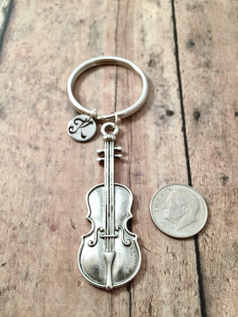Violin initial key ring violin keychain music keychain Etsy