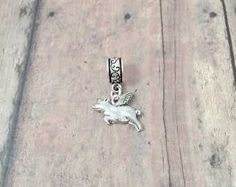 Flying Pig Pendant: Inspirational Jewelry, Farm Animal Charm