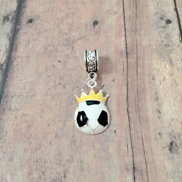 Soccer queen pendant (1 sided) - silver soccer queen charm, sports charm, soccer charm, soccer queen gift, sports pendant, soccer gift