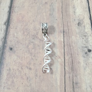 DNA Double Helix Pendant: Science Jewelry Necklace Charm