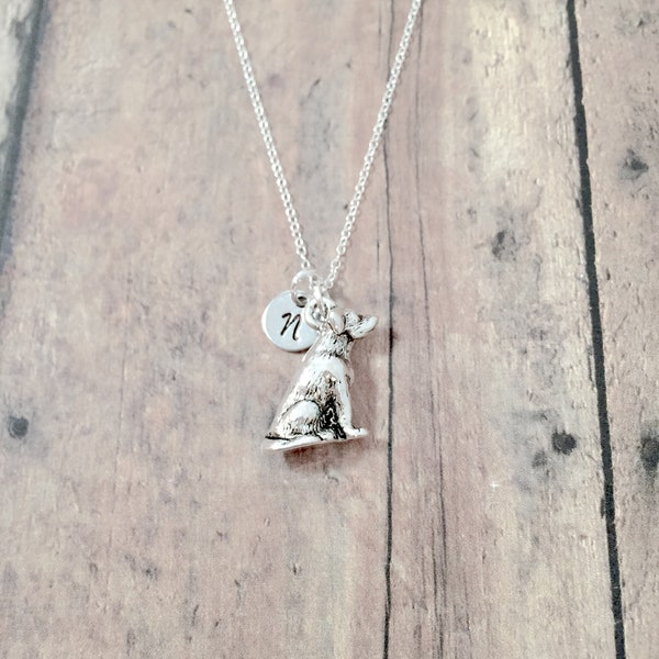 Labrador retriever initial necklace - Labrador retriever jewelry, dog breed jewelry, Labrador retriever gift, Labrador gift