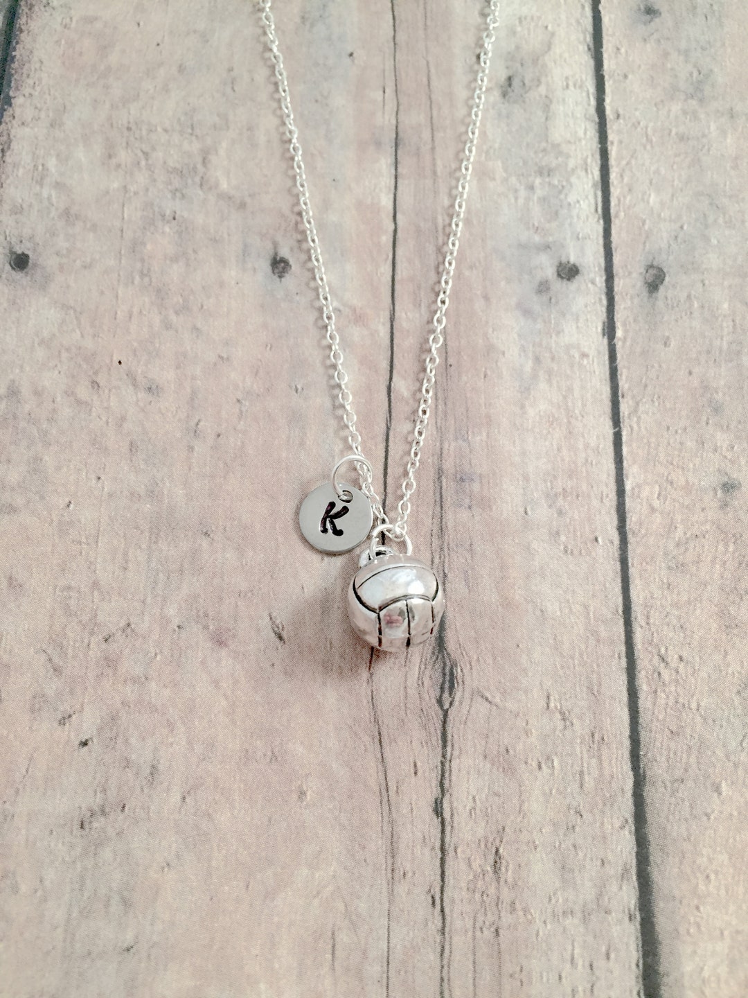 Water Polo Initial Necklace Water Polo Jewelry, Sports Jewelry