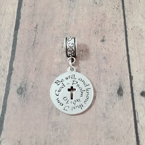 Psalm 46:10 pendant (1 piece) - Bible verse jewelry, be still and know charm, Psalm jewelry, Bible jewelry, be still and know gift