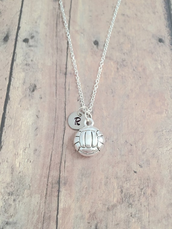 Volleyball necklace with initial deals