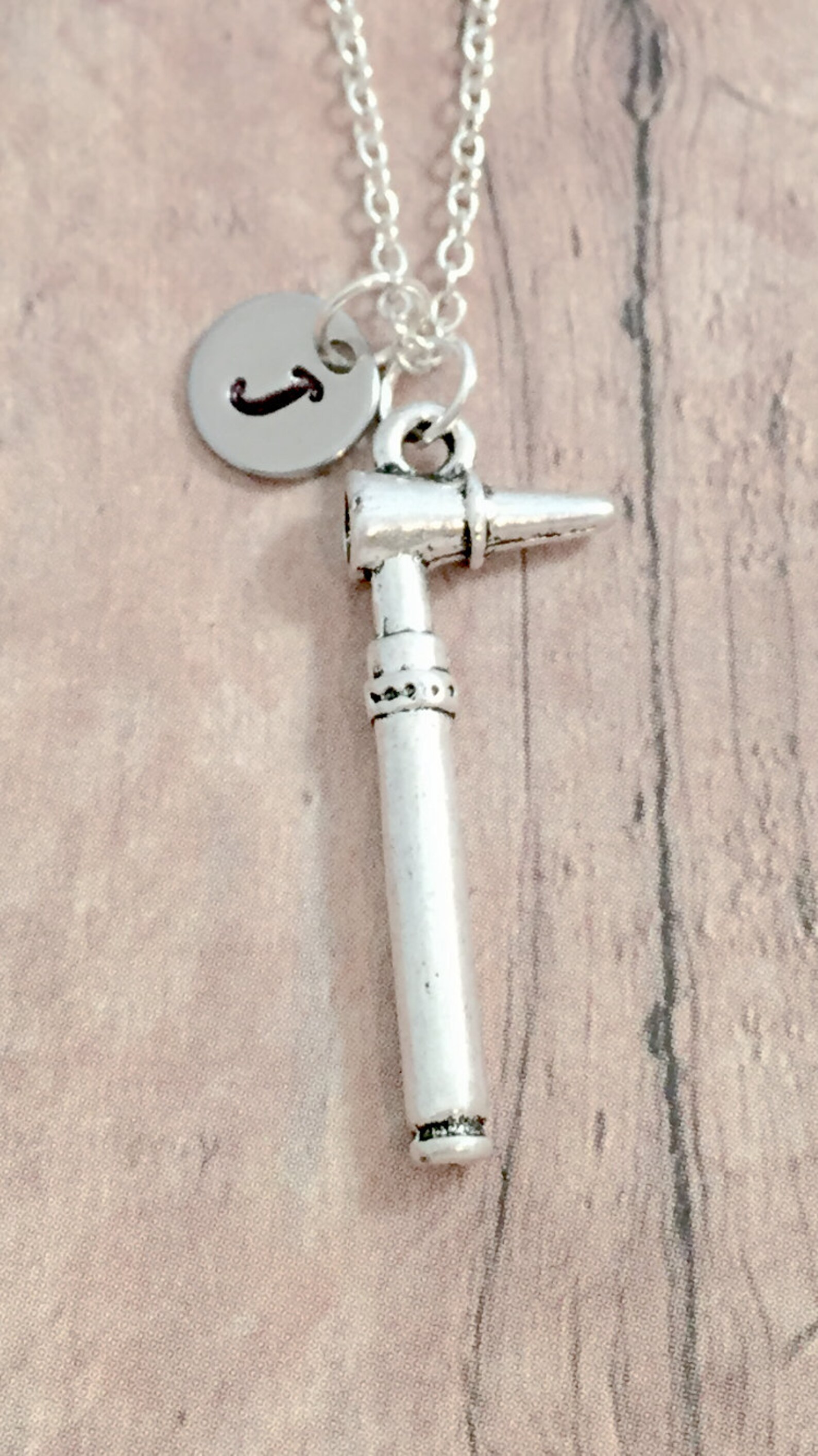 Otoscope Initial Necklace Otoscope Jewelry Audiologist Etsy