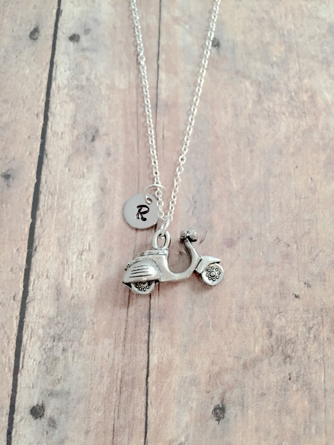 Scooter Initial Necklace Scooter Jewelry Moped Jewelry Etsy Australia