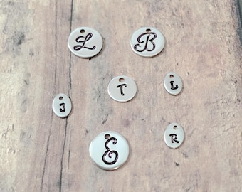 Hand Stamped Initial Pendant: Initial Add On