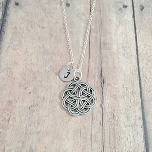 Celtic knot initial necklace - celtic knot jewelry, Irish jewelry, Gaelic jewelry, Irish necklace, Celtic knot necklace, Celtic knot gift