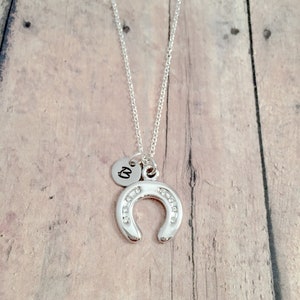 Horseshoe Initial Necklace: Western Jewelry, Rodeo Pendant